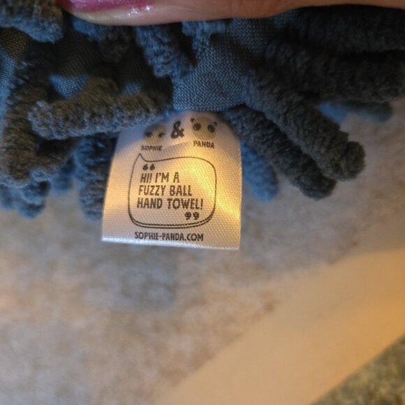 Blue Loopy Hand Towel with Hanging Loop Chenille and Plastic Hanger - Picture 4 of 8